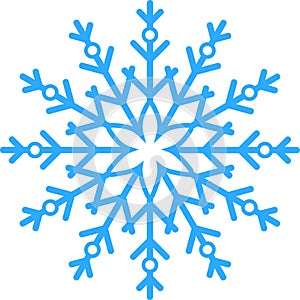 Blue snowflakes on white background. Vector illustration.