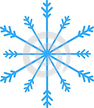 Blue snowflakes on white background. Vector illustration.