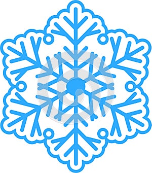 Blue snowflakes on white background. Vector illustration.