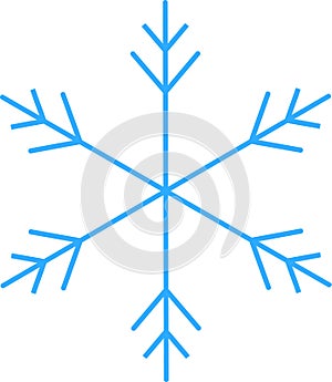 Blue snowflakes on white background. Vector illustration.