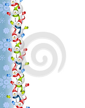 Blue Snowman Border