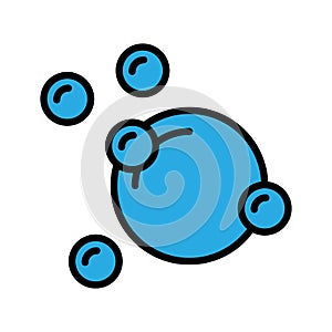 Blue soap bubble icon. Vector illustration isolated