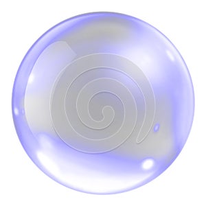 Blue soap bubble isolated.