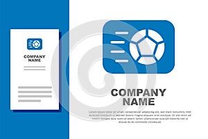 Blue Soccer football ball icon isolated on white background. Sport equipment. Logo design template element. Vector