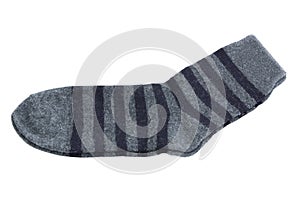 Blue sock on a white background