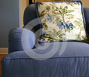 Blue sofa photo