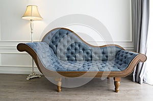 Blue sofa with luxurious look photo