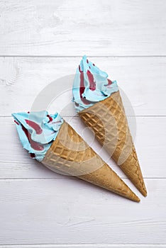 Blue soft ice cream