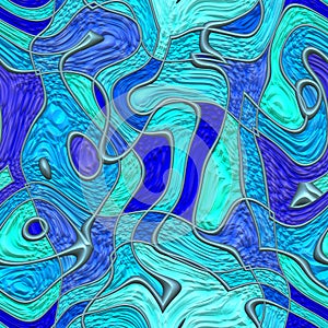 Blue soft waves mosaic