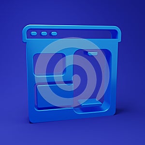 Blue Software, web developer programming code icon isolated on blue background. Javascript computer script random parts