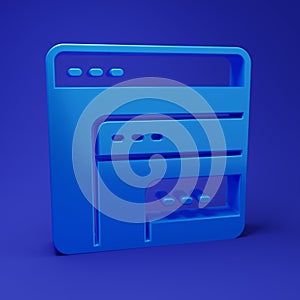 Blue Software, web developer programming code icon isolated on blue background. Javascript computer script random parts