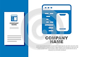 Blue Software, web developer programming code icon isolated on white background. Javascript computer script random parts