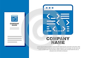 Blue Software, web developer programming code icon isolated on white background. Javascript computer script random parts