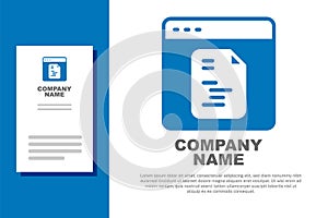 Blue Software, web developer programming code icon isolated on white background. Javascript computer script random parts
