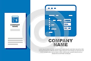 Blue Software, web developer programming code icon isolated on white background. Javascript computer script random parts