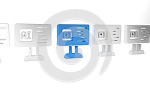 Blue Software, web developer programming code icon isolated on white background. Javascript computer script random parts