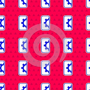 Blue Software, web development, programming concept icon isolated seamless pattern on red background. Programming