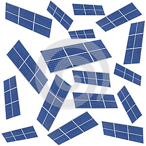 Blue Solar panel pattern isolated on white background. Solar panels pattern for sustainable energy. Renewable solar energy. Altern