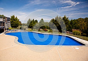 Blue solar pool cover