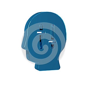 Blue Solution to the problem in psychology icon isolated on transparent background. Puzzle. Therapy for mental health.