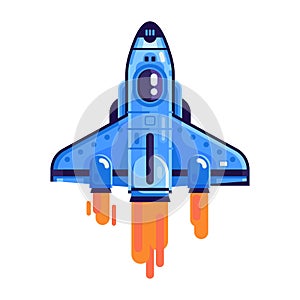 Flying Space Shuttle Isolated Icon