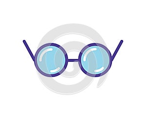 Blue  spectacles  icon vector illustration  isolated on white