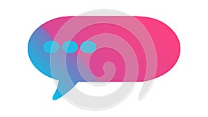 Blue Speech Bubble with Ellipsis Dots, vector design Generative AI