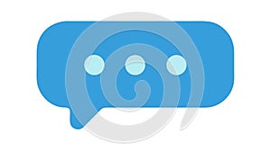 Blue Speech Bubble Flat Vector Icon for Communication and Chat, vector design Generative AI