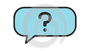Blue Speech Bubble with Question Mark, Support & FAQ Vector, vector design Generative AI