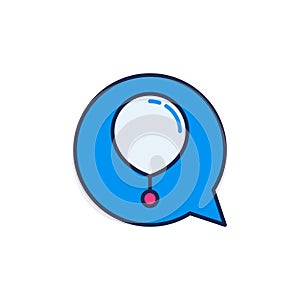 Blue Speech Bubble with Radiosonde vector concept creative icon