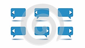 Blue speech bubbles with shadow