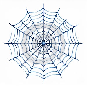 Blue Spiderweb on White Background