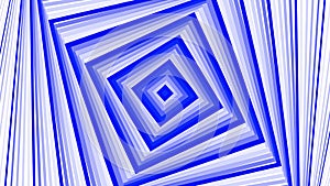 Blue spin bold square simple flat geometric on white background loop. Quadratic radio waves endless creative animation. Quadrate