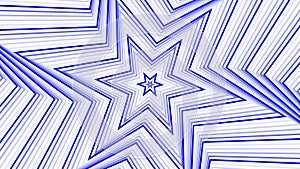 Blue spin hexagonal star simple flat geometric on white background loop. Starry spinning radio waves endless creative animation.
