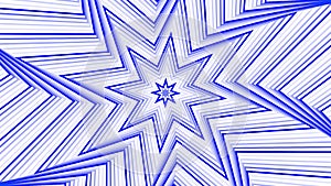 Blue spin octagonal star simple flat geometric on white background loop. Starry spinning radio waves endless creative animation.