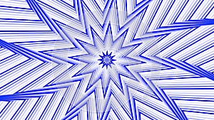 Blue spin octagonal star simple flat geometric on white background loop. Starry spinning radio waves endless creative animation.