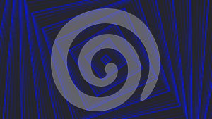 Blue spin square simple flat geometric on dark grey black background loop. Quadratic radio waves endless creative animation.