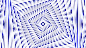 Blue spin square simple flat geometric on white background loop. Quadratic radio waves endless creative animation. Quadrate