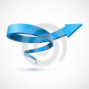 Blue spiral arrow 3D