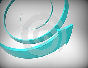 Blue spiral arrow 3D