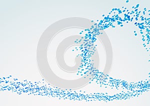 Blue spiral particle line flow