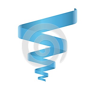 Blue spiral ribbon vector photo