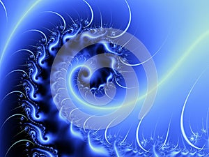 Blue Spiral Wave Fractal Swirl