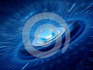 Blue spiral wormhole photo