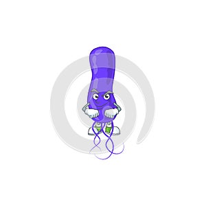 Blue spirila cartoon character design with sneaky face