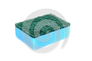 A blue sponge dish isolated photo