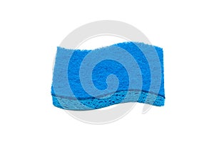 Blue sponge on white