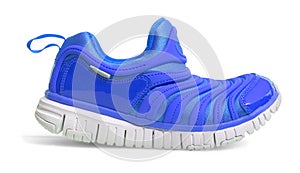 Blue sport running shoes isolated