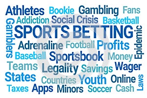 Blue Sports Betting Word Cloud