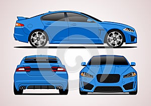 Blue sports sedan.cdr